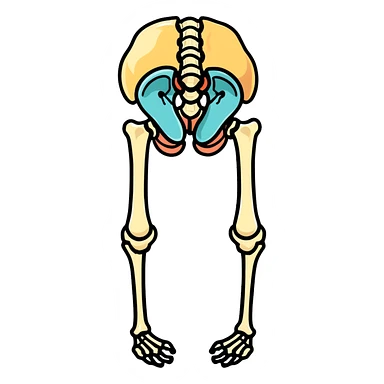 knee bones and joint, anatomical illustration sticker