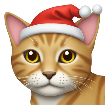 Cat with a santa hat sticker