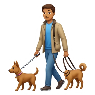 man walking dog on leash sticker