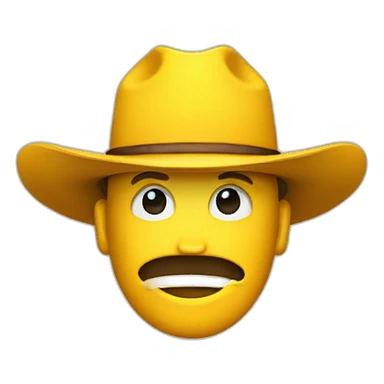 yello face with cowboy hat sticker