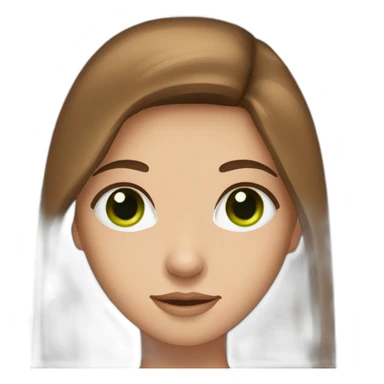 long straight brown hair girl with green eyes and freckles from head to chest sticker