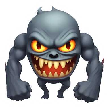 A very scary human Monster with Big muscle arms and flaming eyes  sticker