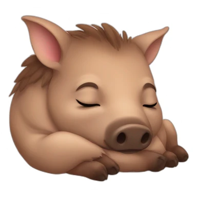 Baby boar sleeping sticker