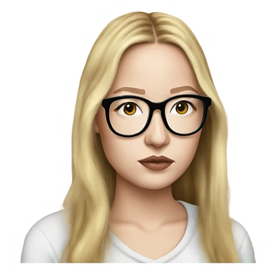 Anna Delvey emoji blonde glasses  sticker