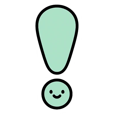 cute minimalistic exclamation mark, mint green sticker