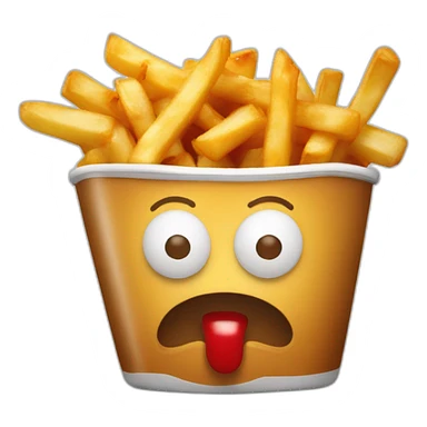 Poutine qui mange une frite belge  sticker