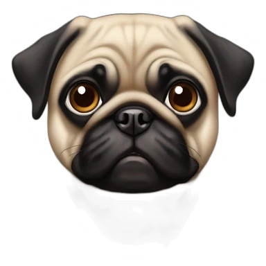 Female Black pug with brown eyes sticker