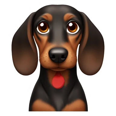 A brown dachshund with a red muzzle, paws and tail sticker