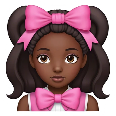 Black girl with a pink bow sticker