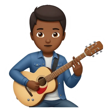 Asian guy playing guitar sticker