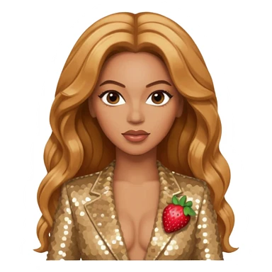 Beyonce as Sasha Fierce with long strawberry blonde hair, beige sequin outfit sticker