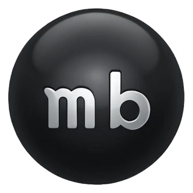 Black Ball with MB written on in the middle of it. Nothing else no holes or anything. sticker