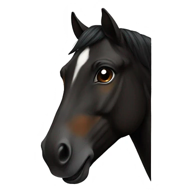 Black horse with brown nose sticker