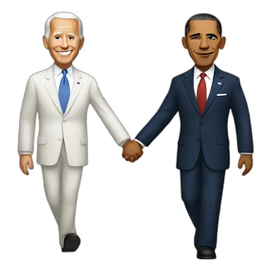Obama and Biden holding hands sticker