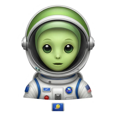 green alien white Astronaut sticker