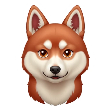 Red Siberian husky with rolling eye expression sticker