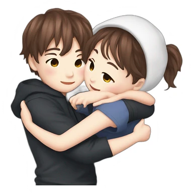 Jungkook and Jennie in hug sticker