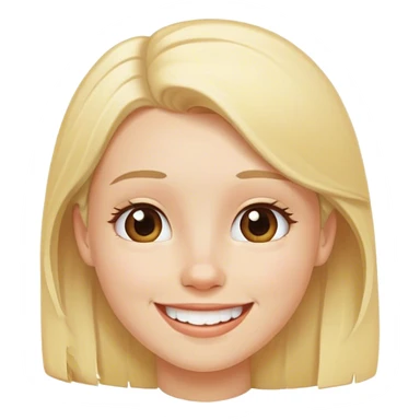 blonde girl with a smile with unbrows and a beard  sticker