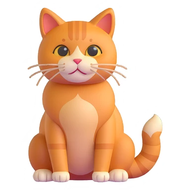 full body ginger cat in sitting position sticker