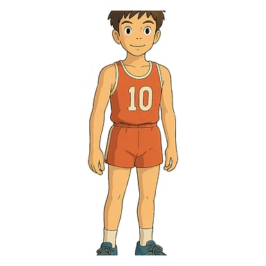 ghibli style athlete standing sticker