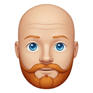 White bald man with blue eyes and ginger beard sticker