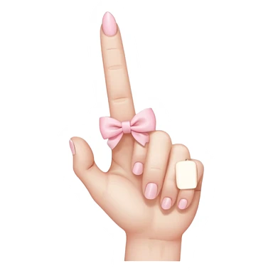 middle finger with light pink bow on it  sticker