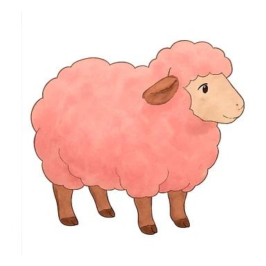 ghibli style pink sheep sticker