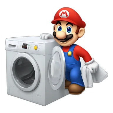 Mario qui répare un lave linge  sticker