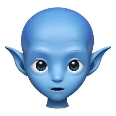 cute bluehead alien with airpodsmax on his head sticker