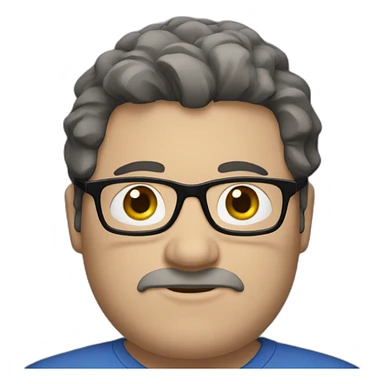 white-40-year-old-fat-man-with-long-gray-black-hair-brown-eyes-blue-glasses-and-no-beard. sticker