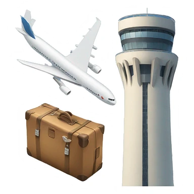 a plane beside a tower sticker
