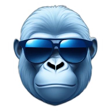 light blue gorilla with white angel wings and navy blue chromatic sunglasses sticker