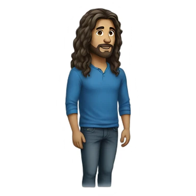 Sasha - men - long hair - blue sticker