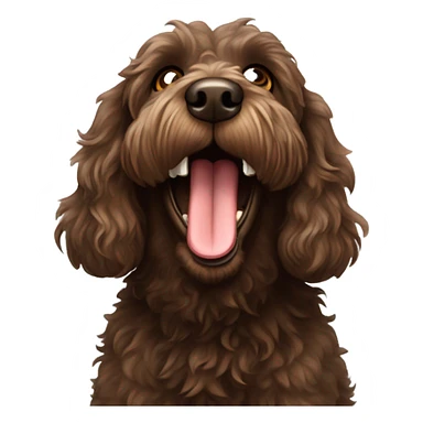 Australian labradoodle dark brown barking loudly sticker