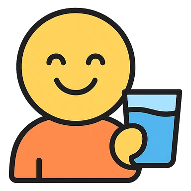happy drinking, color icon style sticker
