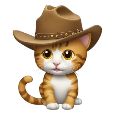 cat tipping cowboy hat sticker