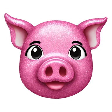 A pink glitter pig sticker