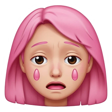 Crying pink sticker