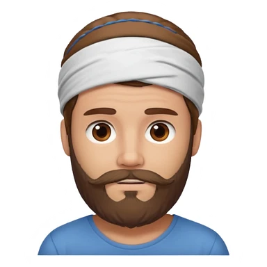 man bearded headband sticker