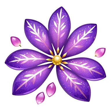 glitter purple and sakura sticker