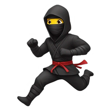 Ninja running with love sticker