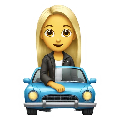 Girl with car sticker