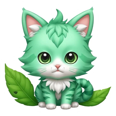 Toony Chibi Kawaii Minty Leaf Juicy Feline Fluffy Sprigatito-Fakémon-creature sticker