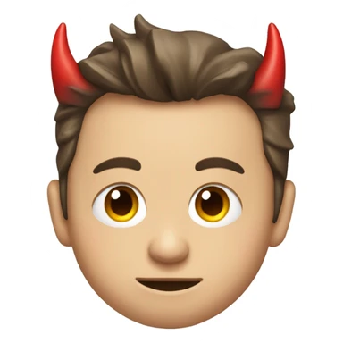 Elon musk with small devil horns  sticker