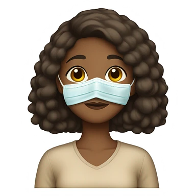 a brown girl wearing a face mask  sticker