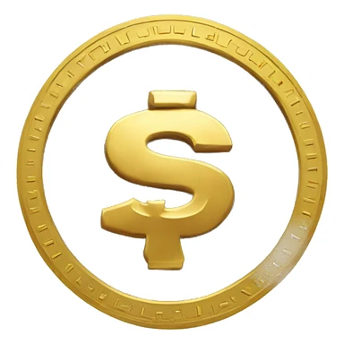 gold coin with "S" symbol on it sticker