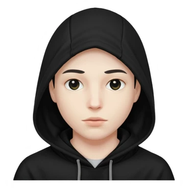 Black hood full face sticker