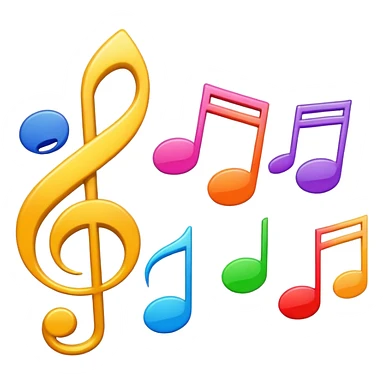 signos de musica de colores sticker