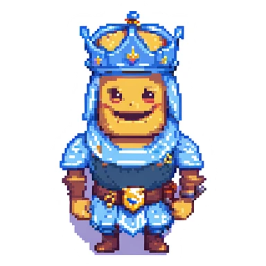 laughing Clash Royale character, pixel art style sticker