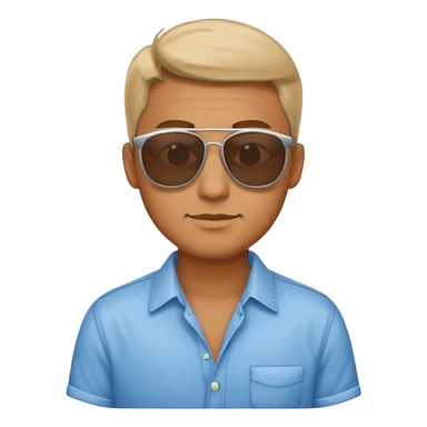 man with sunglasses and shirt sticker